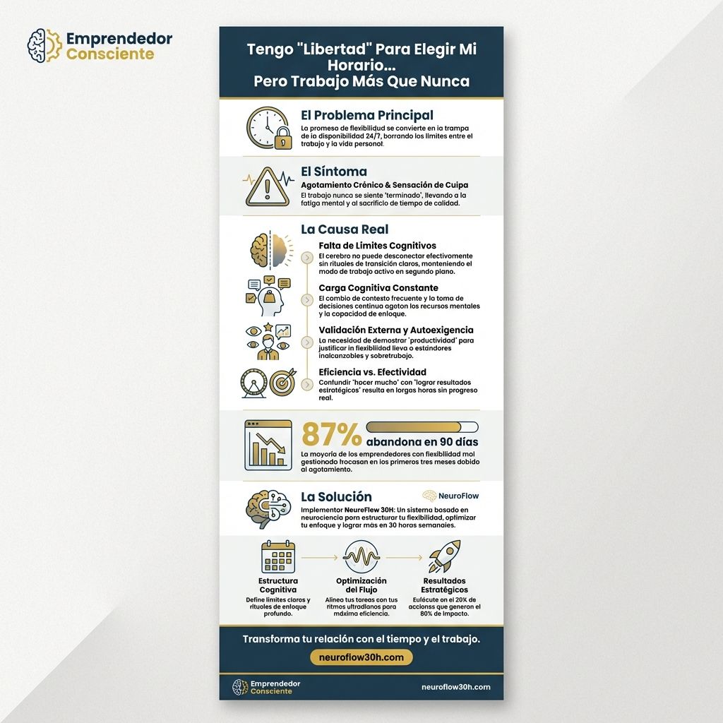 Infografía: Tengo "Libertad" Para Elegir Mi Horario... Pero Trabajo Más Que Nunca