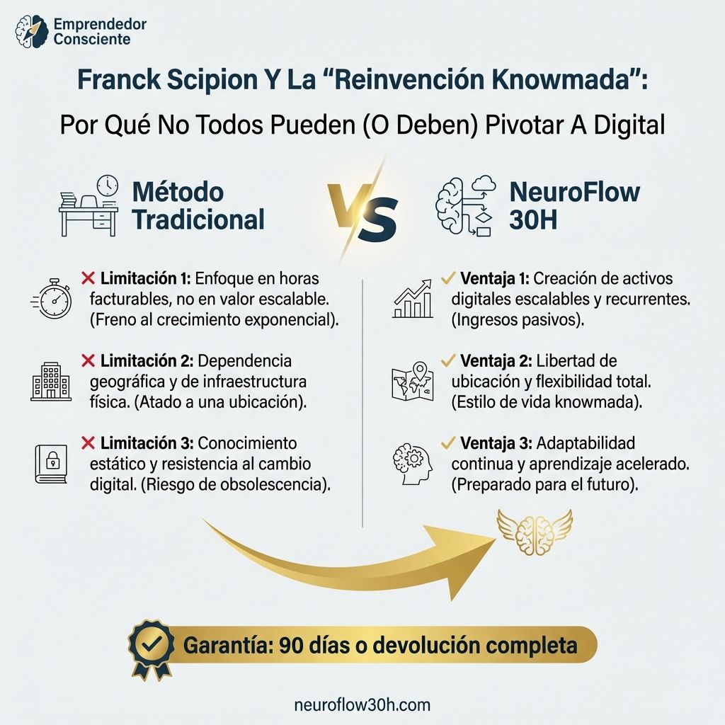 Infografía: Franck Scipion Y La "Reinvención Knowmada": Por Qué No Todos Pueden (O Deben) Pivotar A Digital